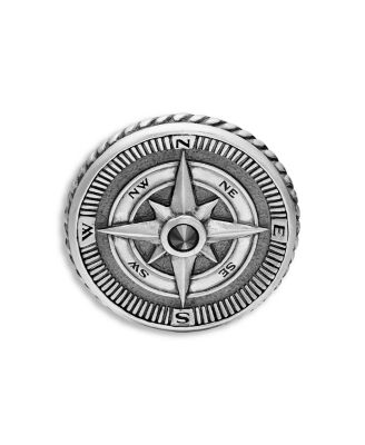 Sterling Silver Maritime Compass Cufflinks with Black Diamonds