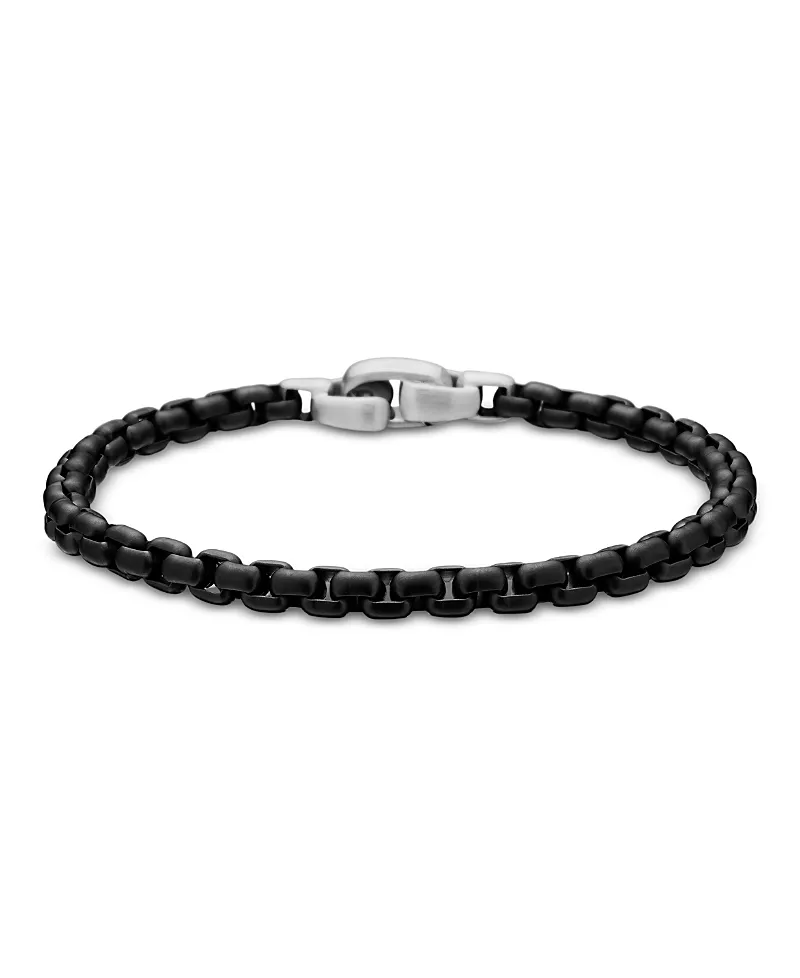 David Yurman Men's Box Chain Bracelet in Darkened Stainless Steel, 5mm