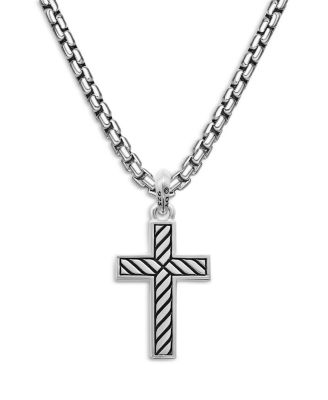 David Yurman - Men's Exotic Stone Cross in Sterling Silver with Black Onyx, 26mm