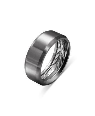 Men's Gray Titanium 8.5mm Beveled Band