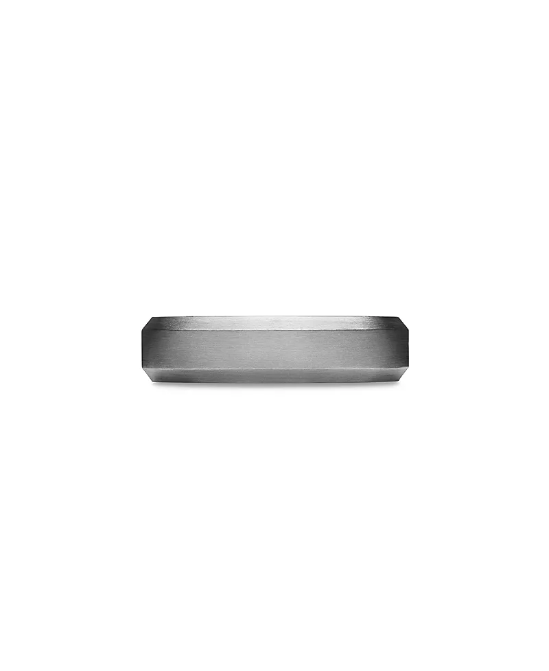 David Yurman Men's Gray Titanium Wedding Beveled Band Ring