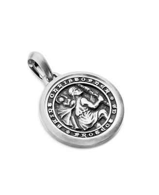 Men's St. Christopher Amulet in Sterling Silver, 34.5mm