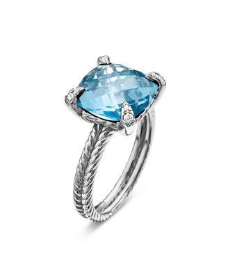 Ch&acirc;telaine&reg; Ring with Blue Topaz and Diamonds