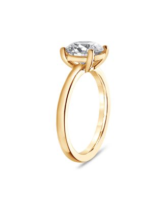 Certified Lab Grown Round Diamond Engagement Ring in 18K Gold