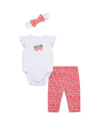 Little Me - Girls' Strawberry Bodysuit, Leggings, & Headband Set - Baby