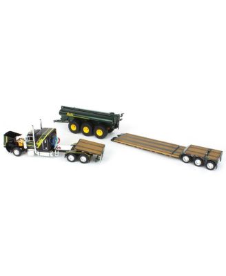  1/64 Black Husky Peterbilt w/ Fontaine Renegade Lowboy & Husky Manure Spreader, DCP - 14 Years+ - Ages 5-7