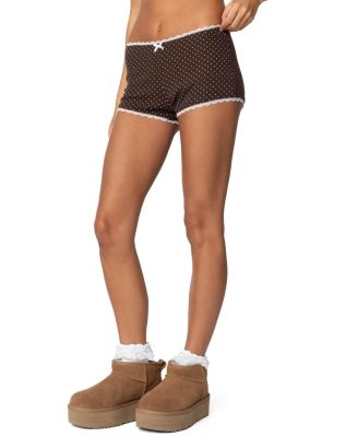  Juliana Polka Dot Ribbed Shorts