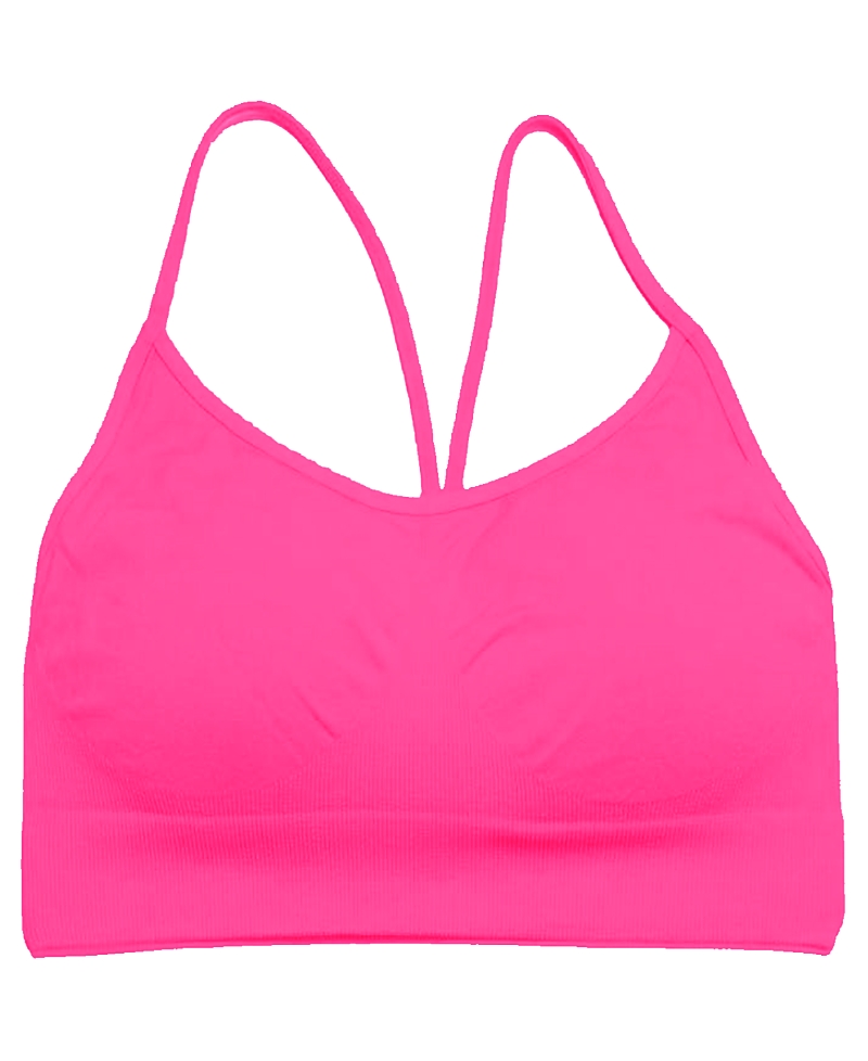 Malibu Sugar Solid Bra Cami (10-14 - Big Kid In Neon Fuchsia