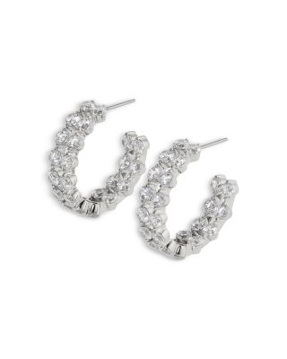 Cassi Cubic Zirconia Double Row Small Hoop Earrings