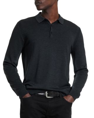 John Varvatos - Gustave Merino Wool & Nylon Sweater Knit Regular Fit Polo Shirt