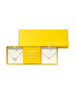 Kendra Scott - Ari Quartz or Mother of Pearl Heart Adjustable Pendant Necklaces, Set of 2
