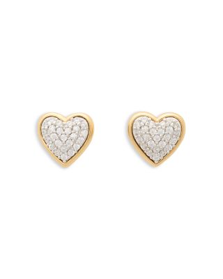 kate spade new york Heart You Gold Tone Cubic Zirconia Pave Heart Stud Earrings