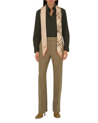 Skinny Reversible Check Silk Scarf