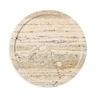 LAURA Gray Travertine Lazy Susan