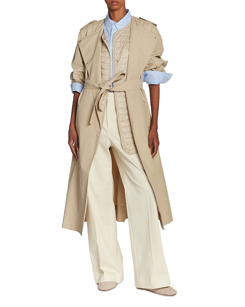 MONCLER GOURDON LEATHER TRENCH COAT