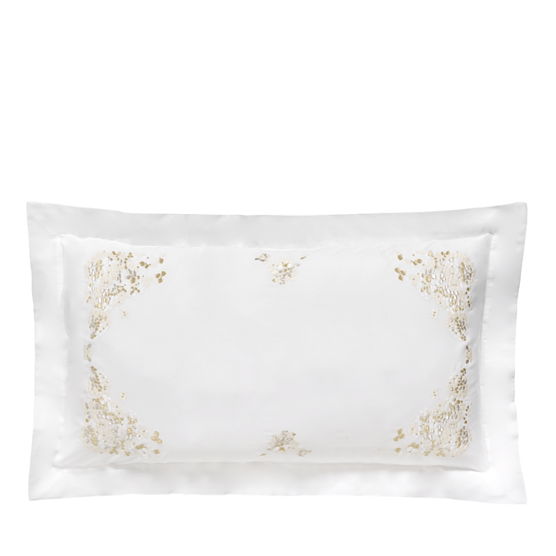 Dea Luxury Linens Dea Palm Beach Ibla Embroidered Sateen King Sham In Natural/ivory