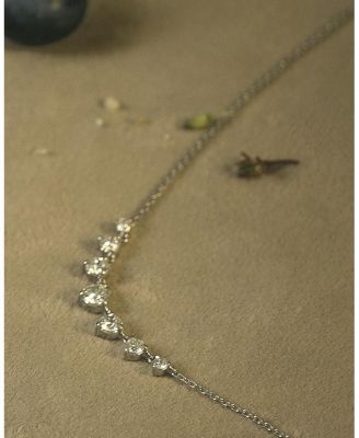  Linked Lab-Grown Diamond Tennis Necklace in 14K White Gold, .85ctw Round Brilliant Lab Grown Diamonds, 16-18"