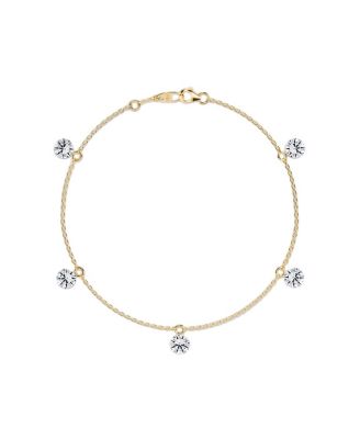  Floating Station Bracelet in 14K White Gold, 2.5ctw Brilliant Round Lab Grown Diamonds