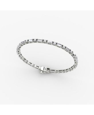  Mixed Shape Bracelet in 14K White Gold, 3.15ctw Baguette & Brilliant Round Lab Grown Diamonds