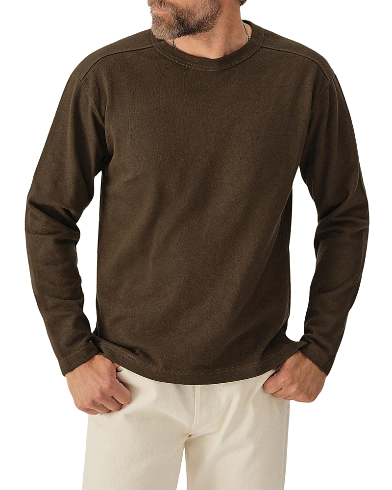 Buck Mason Field Spec Long Sleeve Rugby Tee In Carob Brown