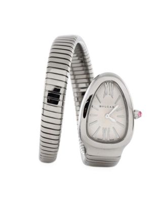 Pre-Owned Bvlgari Serpenti Tubogas Single Spiral Quartz Watch in Stainless Steel 23mm