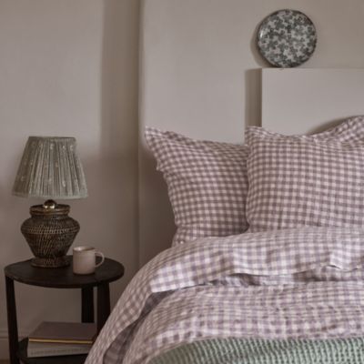 Gingham Linen Blend Duvet Cover