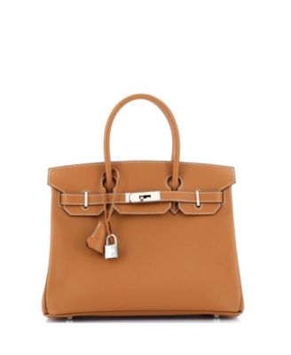 Pre-Owned HERMÈS - Birkin 30 Handbag Brown Epsom with Palladium Hardware