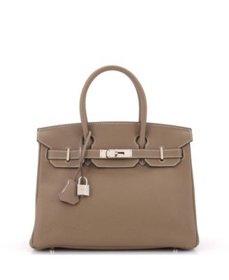 Pre-Owned Hermes Birkin 30 Handbag Grey Togo with Palladium Hardware