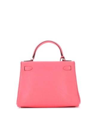 Kelly 28 Handbag Pink Evercolor with Palladium Hardware