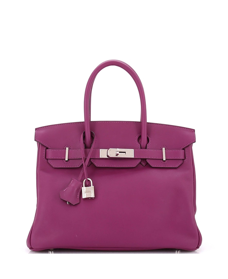 Pre-owned Pre-owned Hermes Hermes Birkin 30 Handbag Purple Swift With Palladium Hardware In Anemone