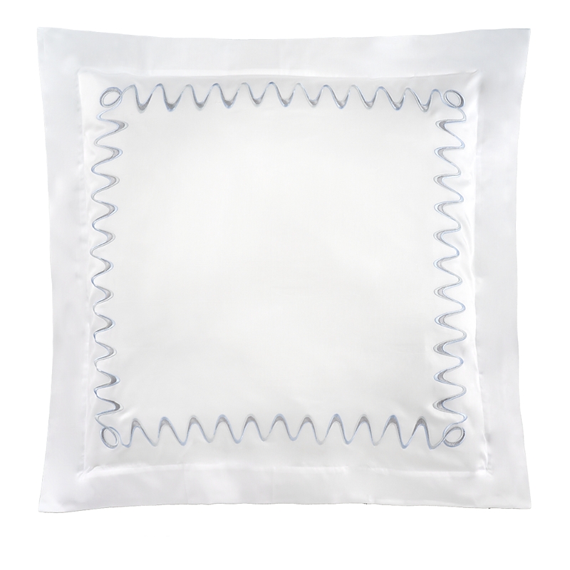 Dea Luxury Linens Dea Palm Beach Tc Pelago Embroidery Euro Sham In White/ice
