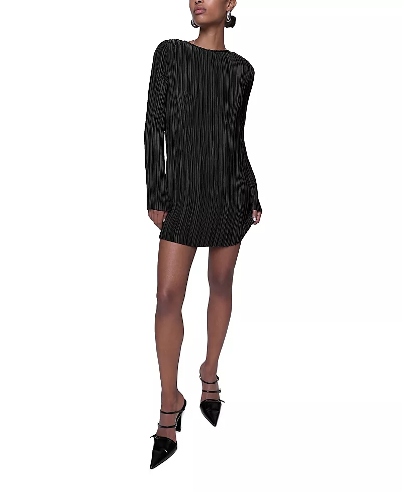 Rebecca Minkoff Iris Pleated Long Sleeve Mini Dress