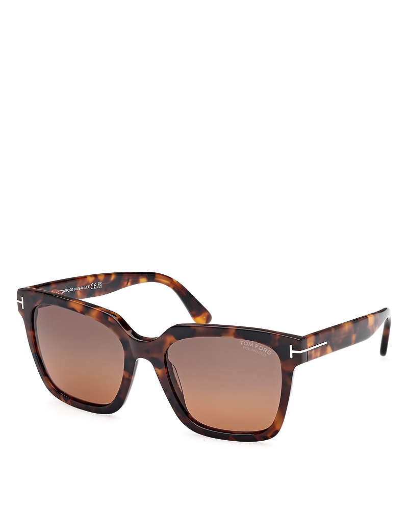 Tom Ford Alberto 55mm Gradient Square Sunglasses In Havana/brown