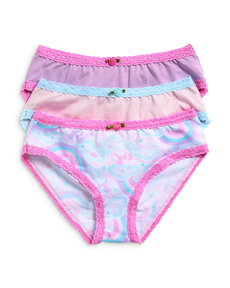 Esme Girls' Stretch Lace Trim Underwear, 3 Pack - Little Kid, Big Kid In Unicorn Sky
