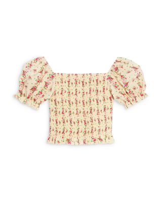 Girls' Marlee Smocked Floral Puff Sleeve Top & Brooke Skirt - Big Kid