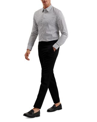 Joshhy Slim Fit Hex Geo Long Sleeve Shirt