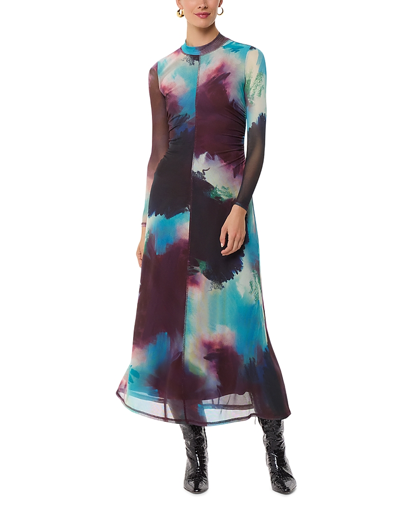 Whistles Mesh Midi Dress In Mulitcolor