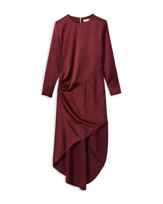 reiss burgundy velvet dress Burgundy Chiffon Long Mother of The Bride Dress with Cape main image 0