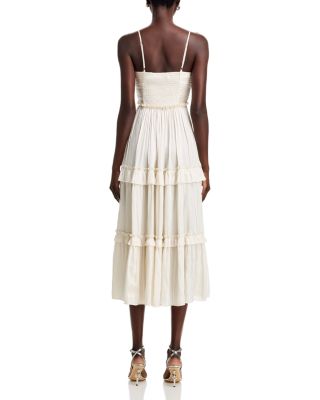 Ruched Ruffled Midi Dress - Exclusive