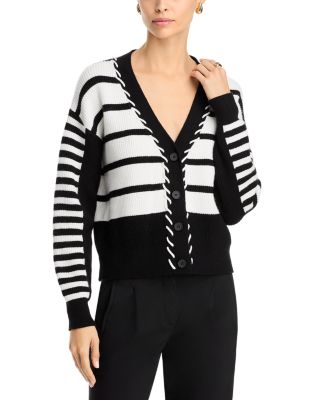 Striped Whipstitched Cardigan