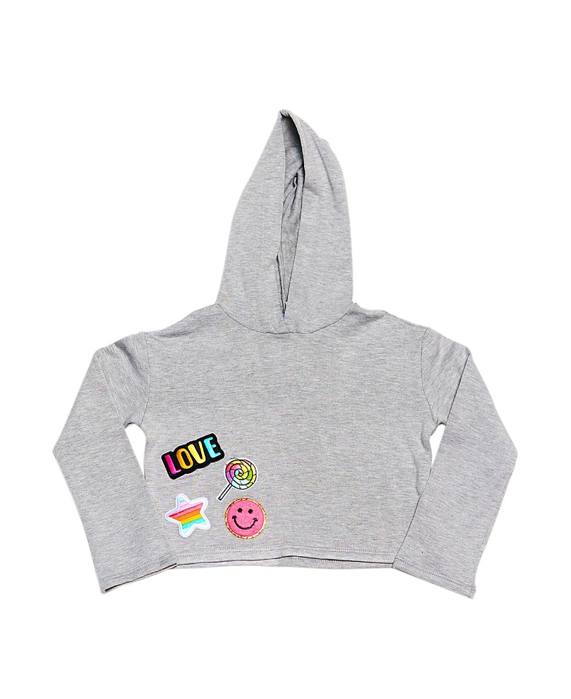 Malibu Sugar Girls' Butter Fleece Hooded Crop Sweatshirt - Little Kid