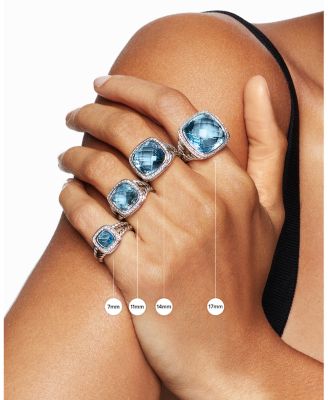 Albion&reg; Ring in 18K Yellow Gold with Hampton Blue Topaz and Diamonds, 15mm