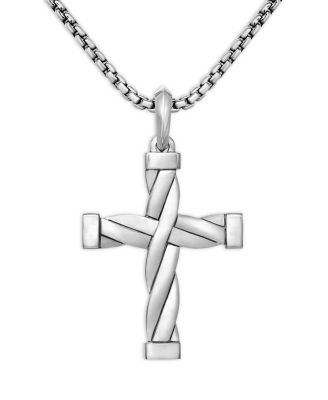 David Yurman - Men's DY Helios Cross Pendant in Sterling Silver, 48mm