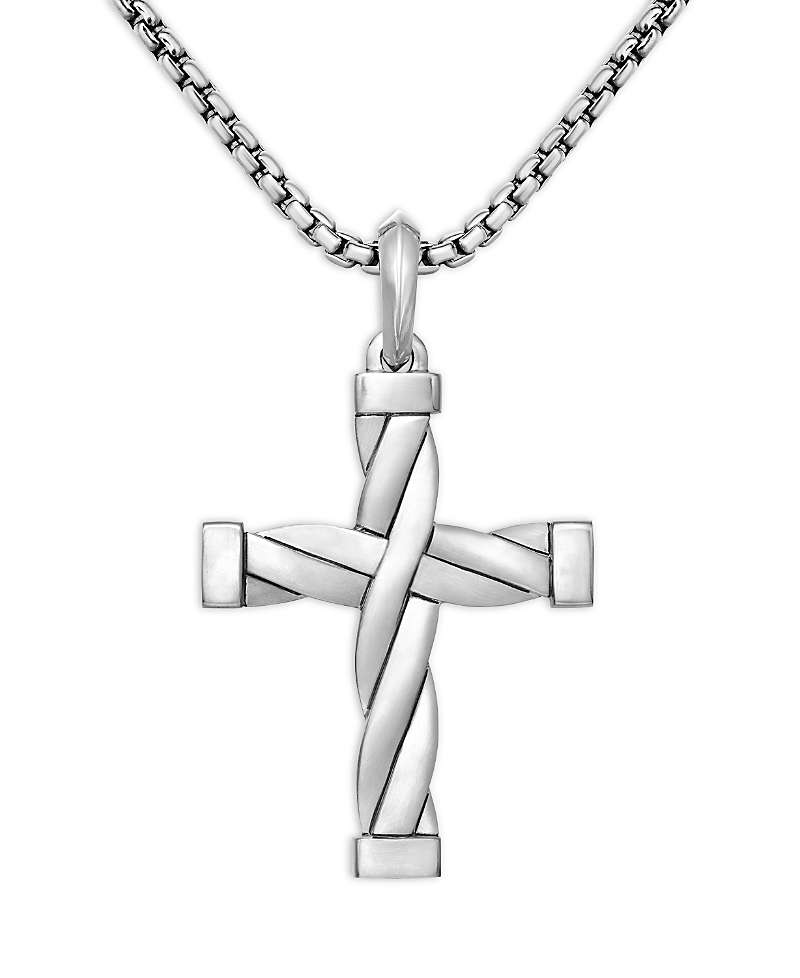 David Yurman Men's Dy Helios Cross Pendant in Sterling Silver, 48mm