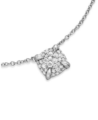 Sterling Silver Petite Ch&acirc;telaine&reg; Diamond Pav&eacute; Pendant Necklace, 16-18"