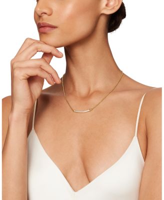 Petite Helena Station Necklace in 18K Yellow Gold with Diamonds, 17"