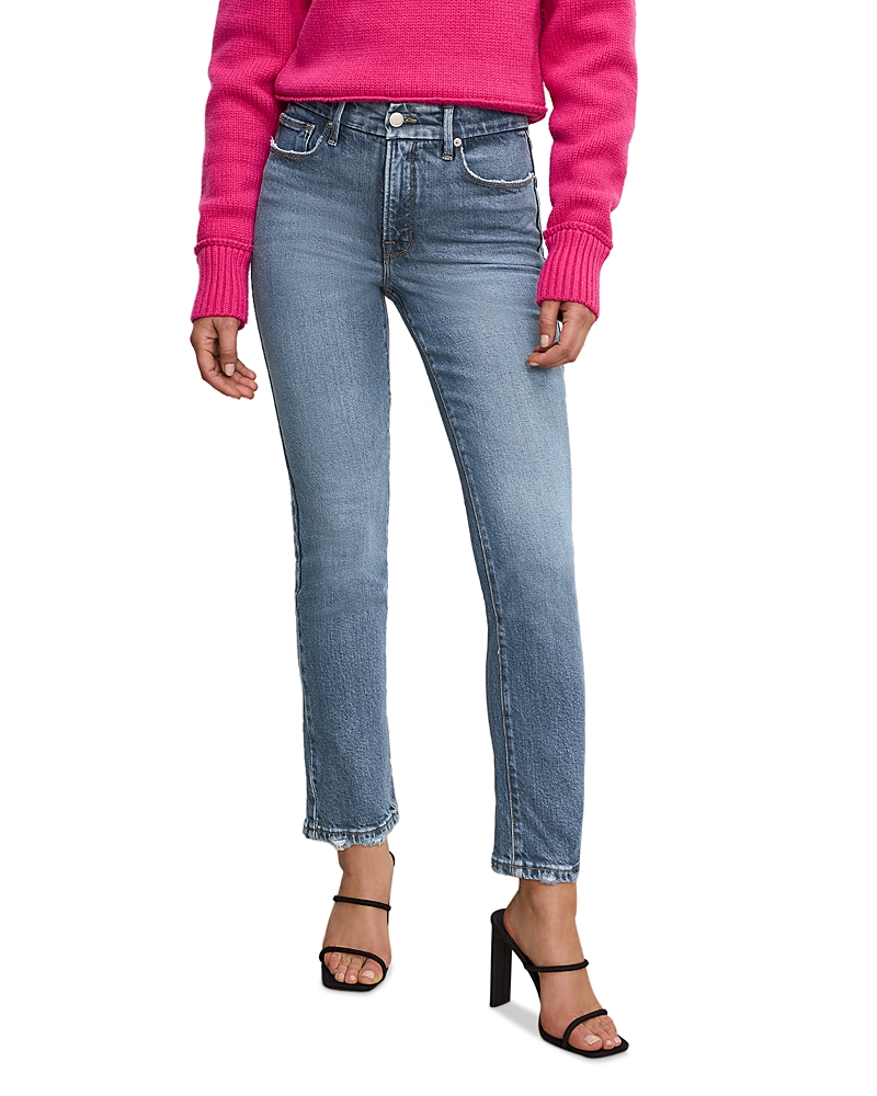Shop Good American Good Legs Straight Jeans In Indigo 746