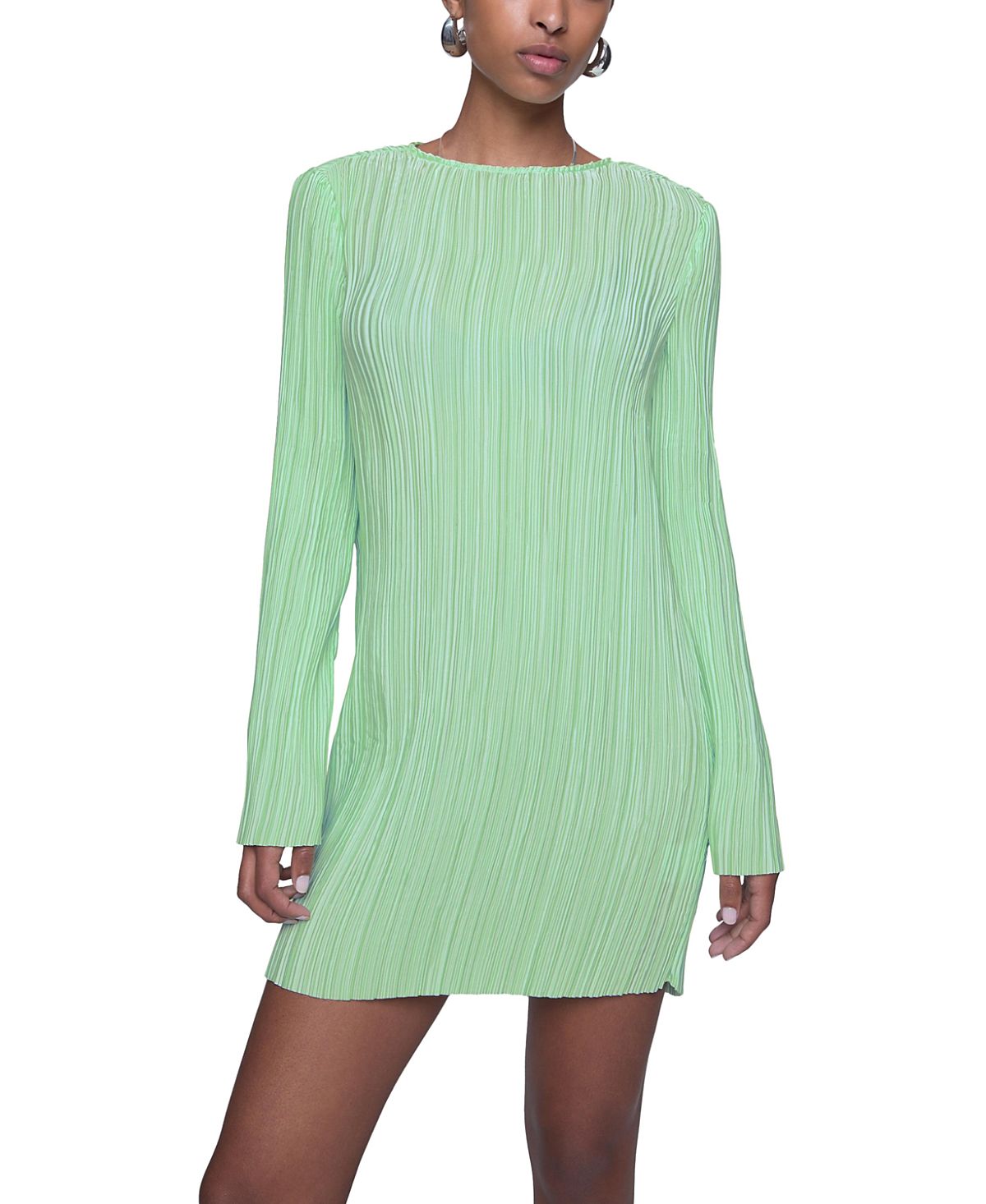 Rebecca Minkoff Iris Pleated Long Sleeve Mini Dress