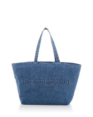 Alexander Wang Punch Logo Embossed Denim Tote | Bloomingdale's