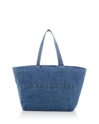 Alexander Wang Punch Logo Embossed Denim Tote | Bloomingdale's